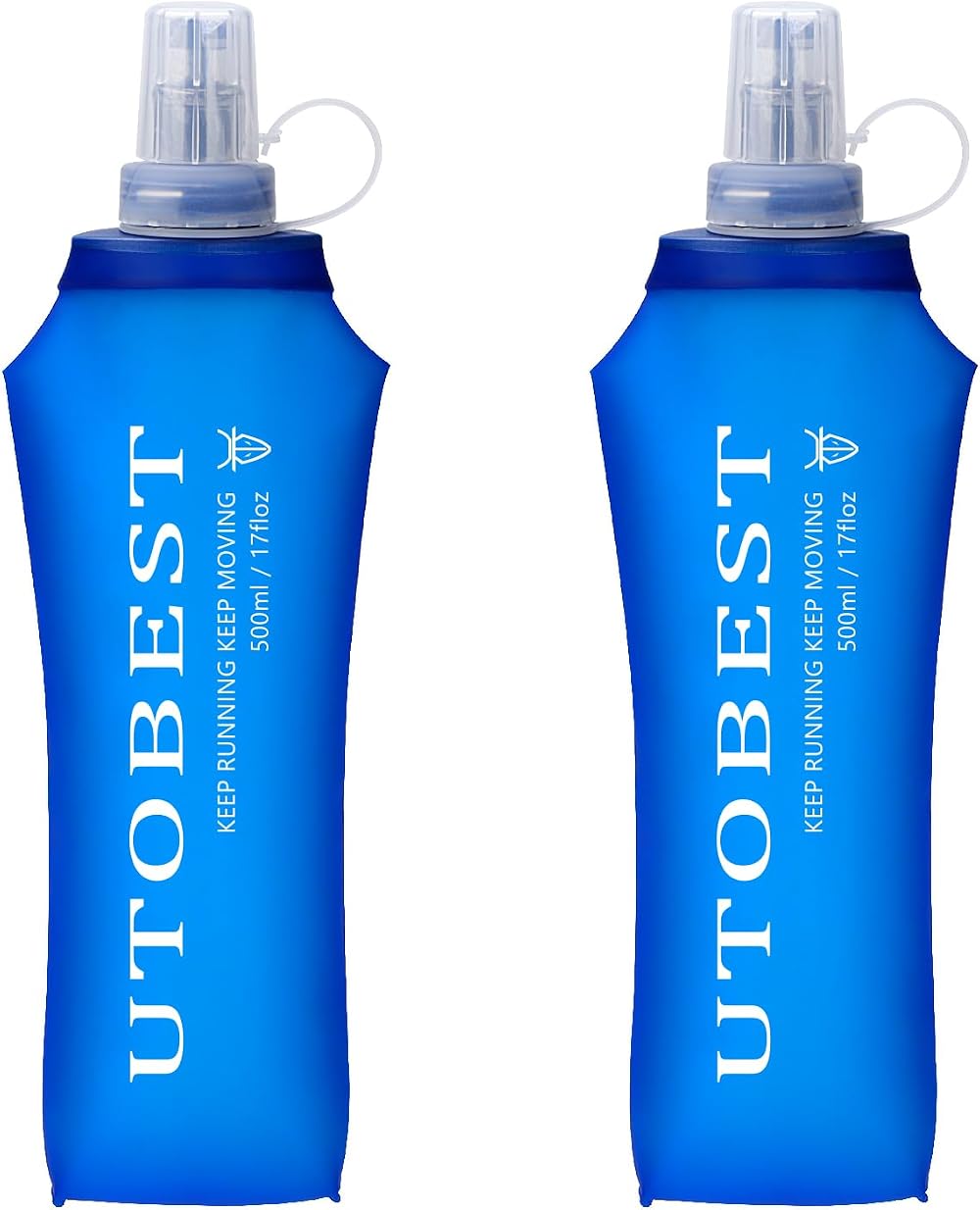 UTOBEST Soft Flask 500ml Collapsible Water Bottle for Running Hiking Cycling