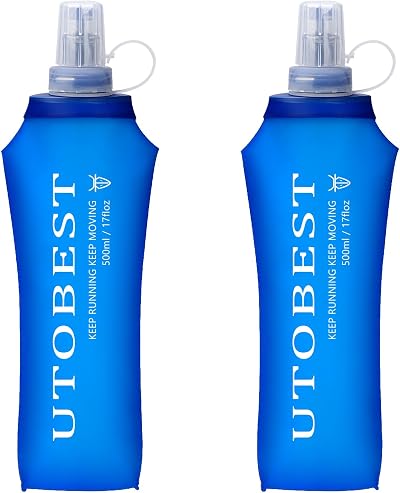 UTOBEST Soft Flask 500ml Collapsible Water Bottle for Running Hiking Cycling