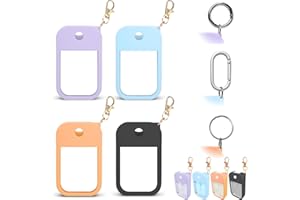 MILASONUS 4 PCS Soft Silicone Case for Touchland Power Mist (1FL. OZ./30 mL), Protective and Stylish Case with Keychain Compatible with Touchland Hand Sanitizer Spray (Purple/Blue/Orange/Black)