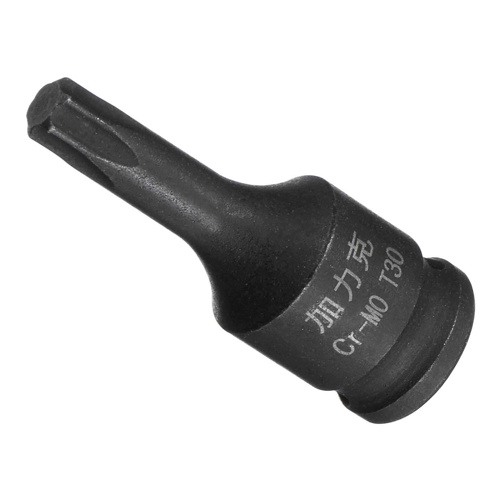 CoCud Impact Torx Bit Socket, T30 1/4" Square Drive 35mm Length, CR-MO Chamfer Design Pin Hole 6 Point Star Socket Bit - (Applications: for Automotive Repair)