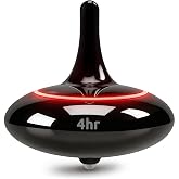 YASAIN 4-Hour Long Spin Rechargeable LED Spinning Top | Color Changing Light Show Fidget Toy | Electric Gyroscope for Focus &amp; Stress Relief (Kids &amp; Adults) - Perfect Desk &amp; Home Gift (Light Black)