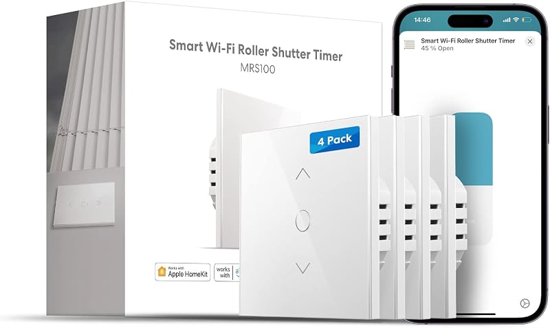 meross Roller Shutter Switch 4 Pack HomeKit Alexa Google Neutral Wire Required