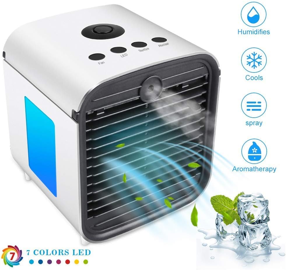 YOOUOOK Personal Space Cooler,Air Cooler,Mini Evaporative Cooler,3 Gear Speed,Office Cooler Humidifier & Purifier