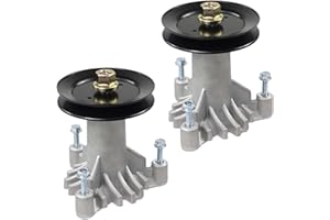 GELASKA 2 Pack 130794 Spindle Assembly with 173434 Spindle Pulley Replaces Husqvarna 532130794, 539110158, 5391101-58, 532173434, 532153531, 532129207, 539110315, Craftsman 129207, 153531