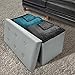 Sorbus Storage Bench Chest – Collapsible/Folding Bench Ottoman with Cover – Perfect Hope Chest, Pouffe Ottoman, Coffee Table, Seat, Foot Rest, and More – Contemporary Faux Leather (Gray)