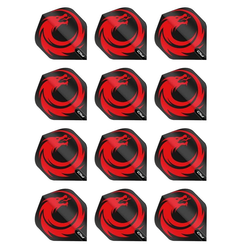 RED DRAGON Black Dragon Design Hardcore XT Dart Flights - 4 Sets Per Pack