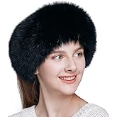 ENJOYFUR Winter Genuine Fox Fur Headband for Women Fur Earwarmers Stretchable Headwear Winter Fur Ear muff for Women