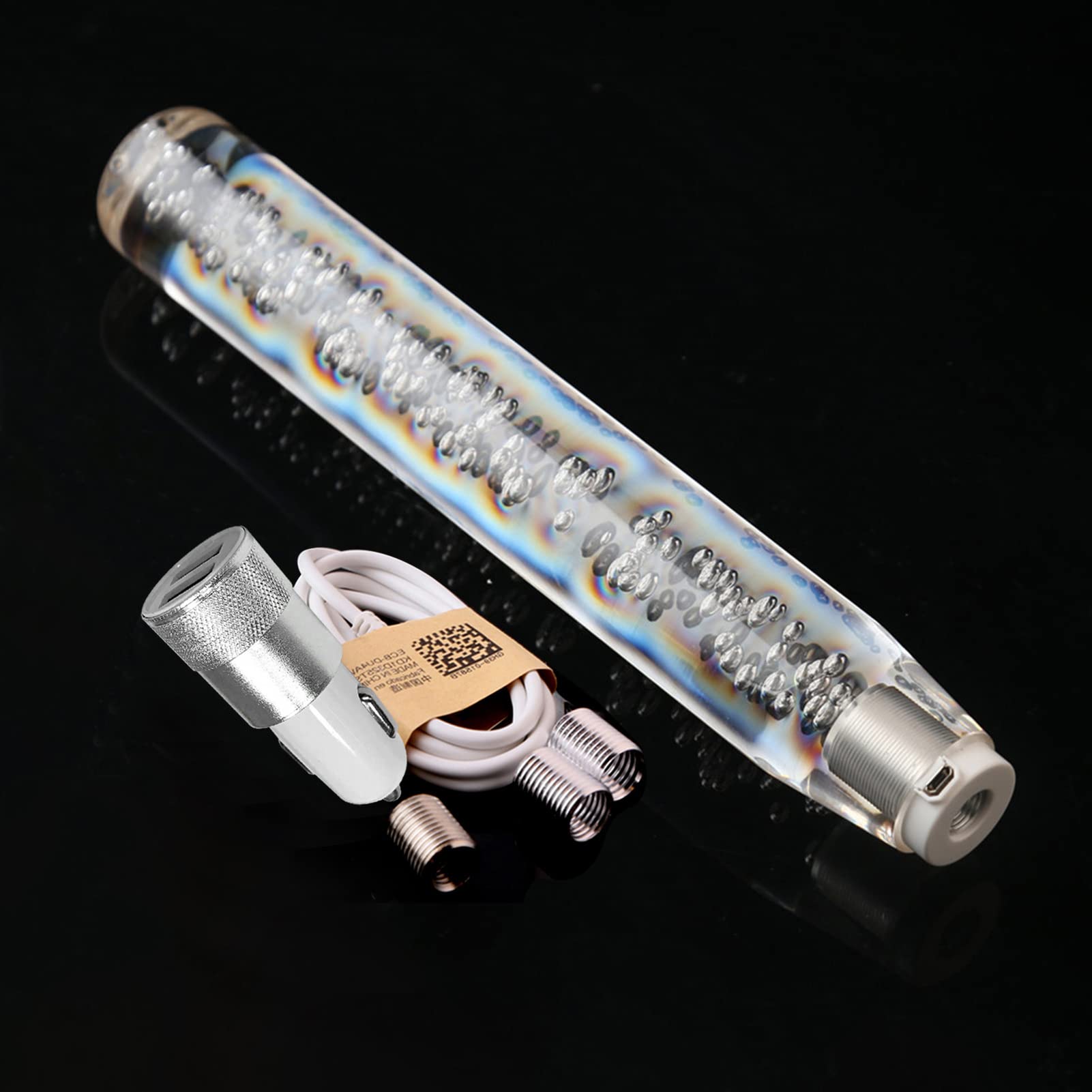 Photo 1 of Geevorks LED Shift Knob, 30cm Crystal Transparent Bubble Gear Shifter Multicolor Gradient- Universal Shifter Knobs Automotive Interior Accessories