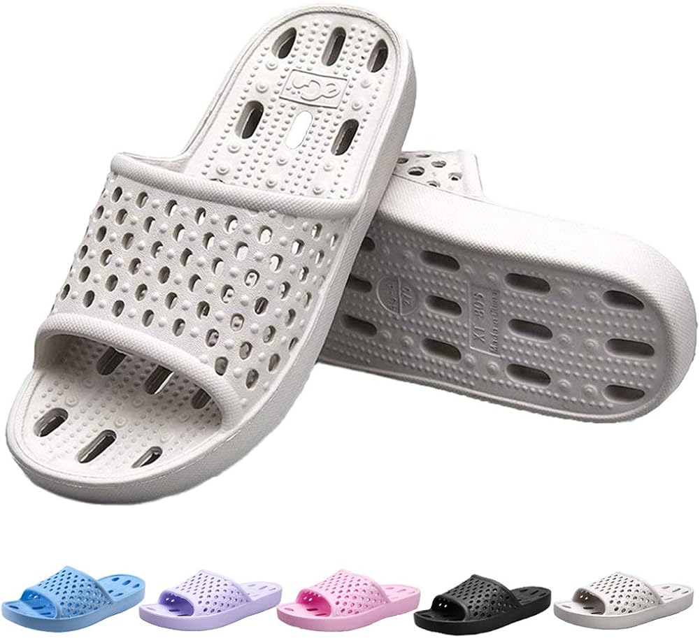 Feicy Women Men Summer Slippers Non-Slip Shower Sandals House Quickly Drying Bath Slippers 