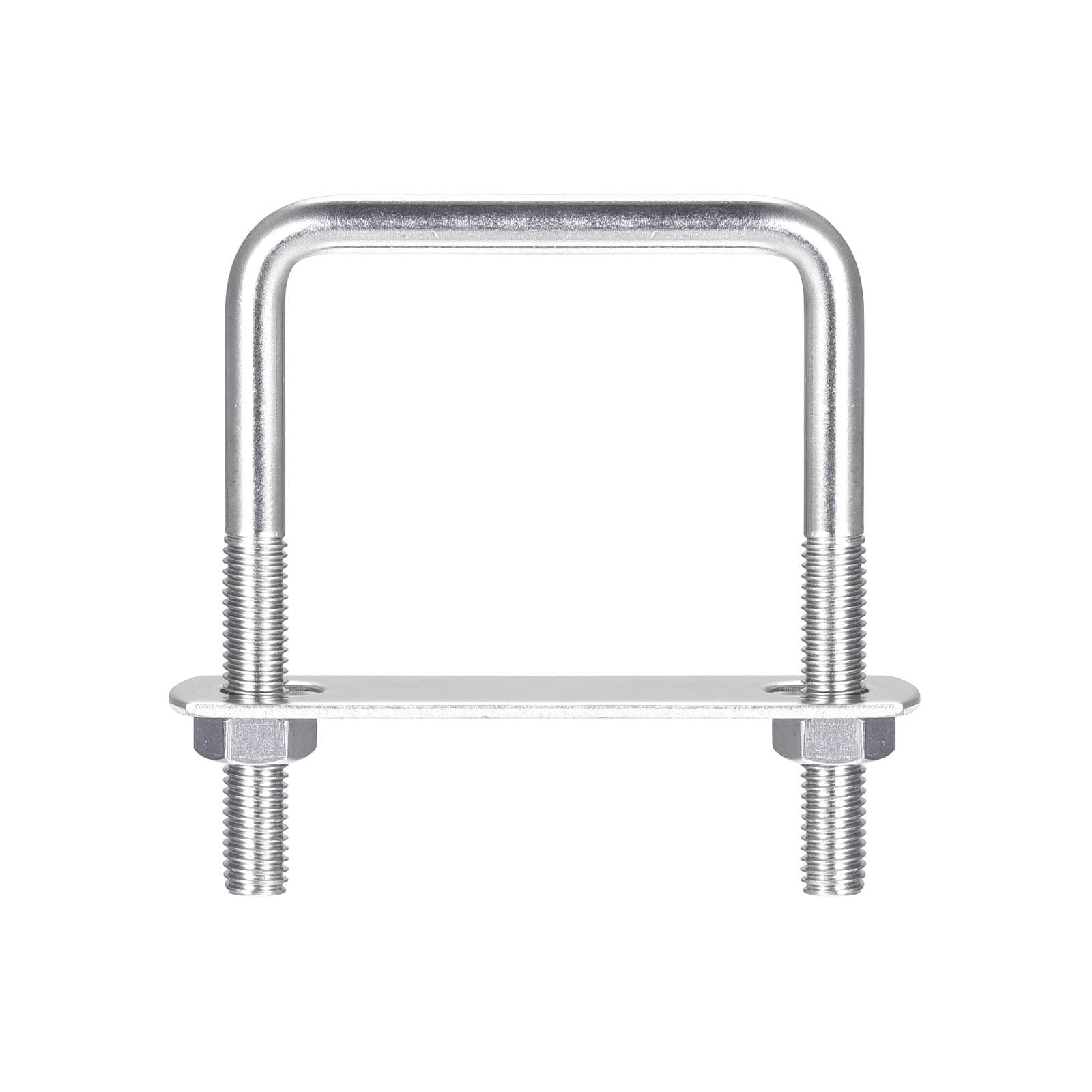 TA-VIGOR 3 sets M8 Square U-Bolts, 62mm Inner Width 80mm Length 304 Stainless Steel U-Bolts with Nut, Plate for Attaching Piping Conduit Cable Tube Brackets Boat Trailer