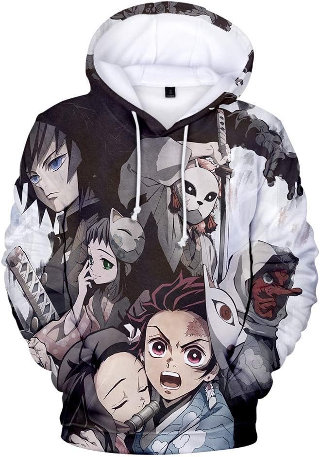 Demon Slayer Kimetsu No Yaiba Unisex Hoodie 3D Printed Hooded Pullover Sweatshirt for Men Women