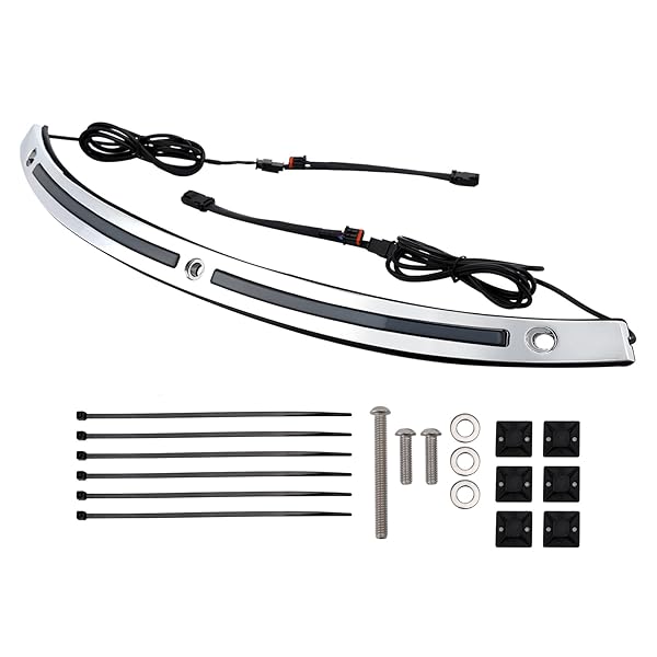 AREYOURSHOP CHROME WINDSHIELD TRIM WITH LED RUNNING TURN...