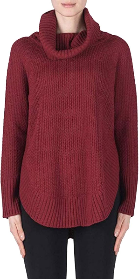 Joseph Ribkoff Womens Turtleneck Sweater Wine Small, Medium, Large