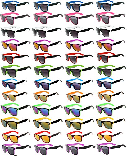 48 Pieces Per Case Wholesale Lot Sunglasses. Assorted Colored Frame Fashion Sunglasses.Bulk Sunglasses - Wholesale Bulk Party Glasses, Party Supplies.