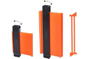 Contour Gauge Profile Tool, GOXAWEE Irregular Shape Duplicator 5''& 10''-Tightness Adjustable-Outline Measuring Plastic Ruler for Corners,Wood Templates, Tiles and Laminate (Orange)