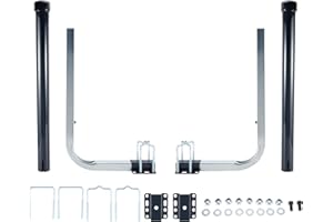 PRINIC 1 Pair of Boat Trailer Guide, Trailer Guide Ons Galvanized Steel for Boat, Fishing Boat, Sailboat Trailer, Silver and Black, L Shaped/T Shaped