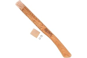 Boss Hammer 16 Inch Replacement Handle - Hand-Selected American Hickory with Linseed Oil Finish - Includes Wedges for Secure Fit, Laser Engraved for Durability - Made in The USA - HRH16