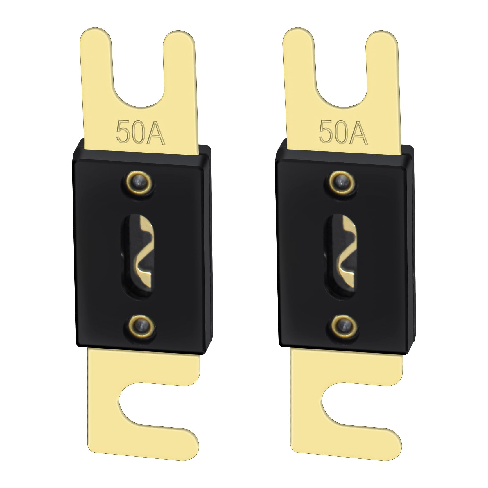 Heschen ANL Fuse ANL-50 50 Amp for Car Vehicles Audio System Sheet Gold Tone & Black 2 Pack