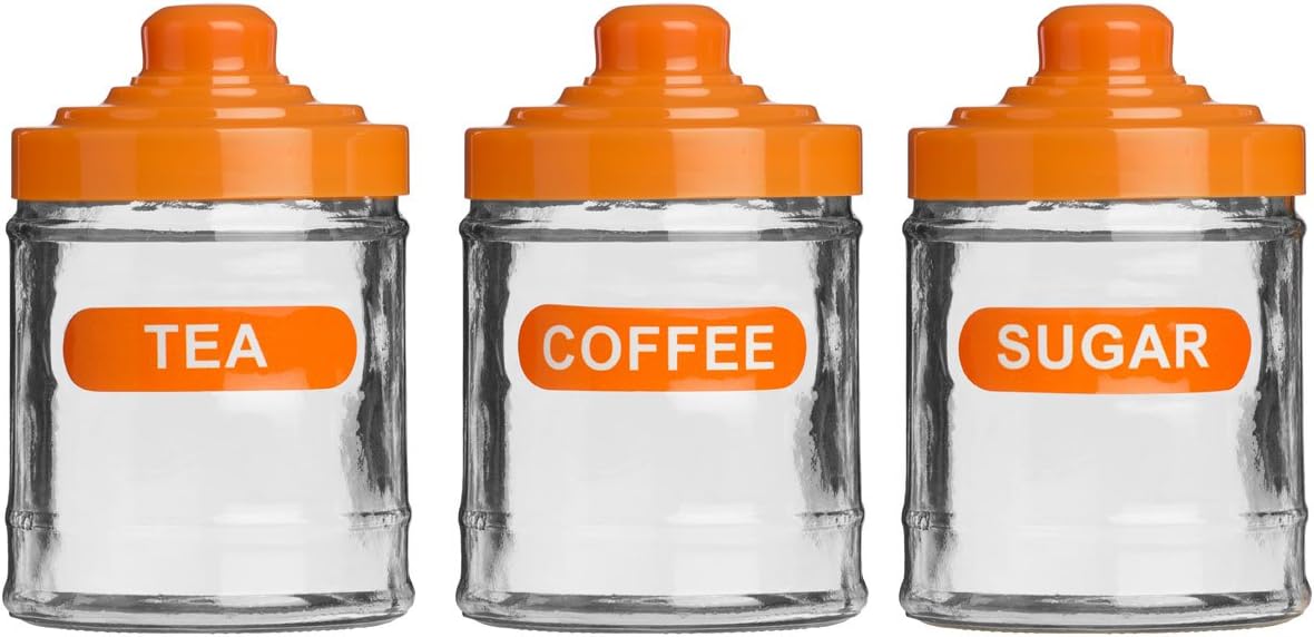 orange tea coffee sugar jars