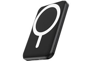 podoru for Magsafe Battery Pack, 5000mAh Magnetic Power Bank with Type-C Cable 20W PD Fast Charging Lighting Input Wireless Portable Charger for iPhone 17/16/15/14/13/12/ All Series-Black