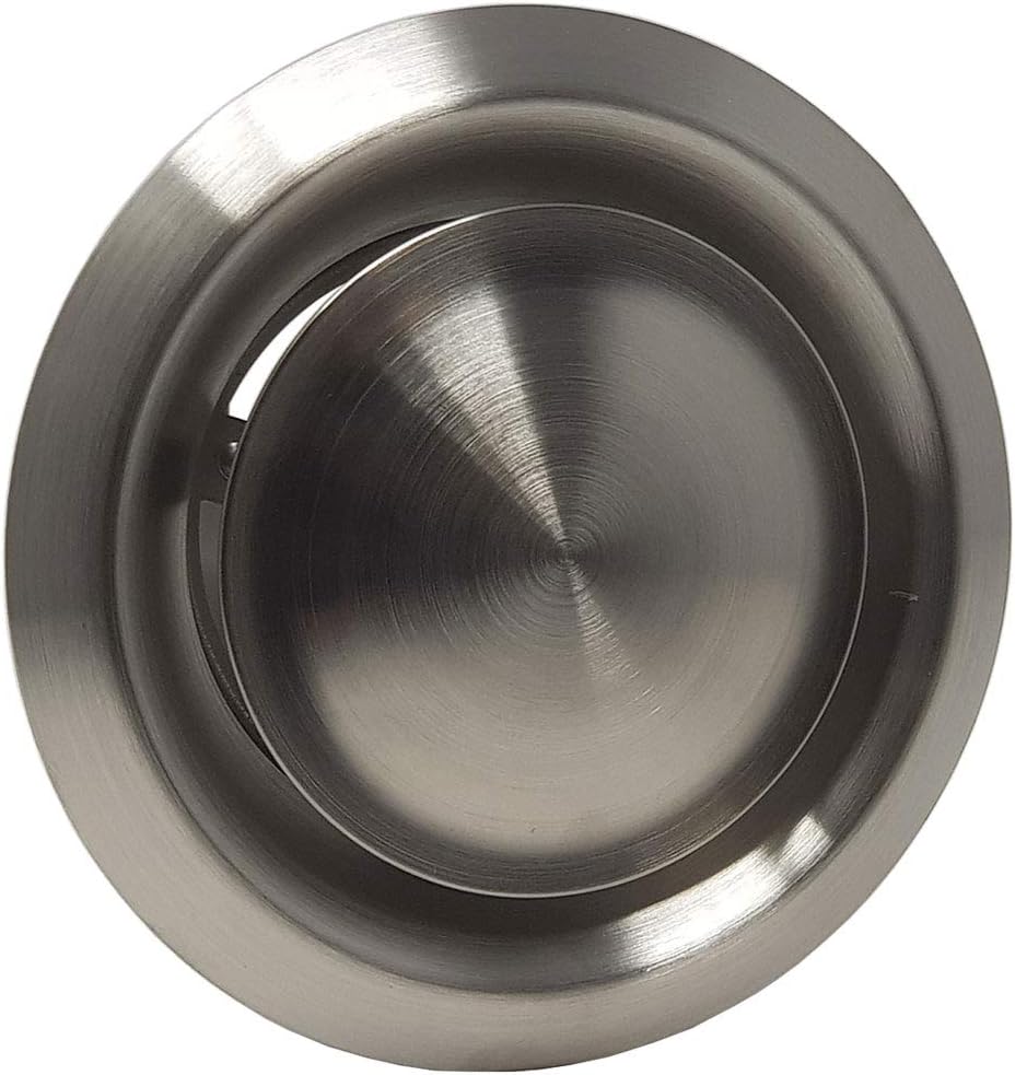 Kair Ceiling Valve 100mm - 4 inch Stainless Steel Adjustable Supply and Extract Vent, Silver