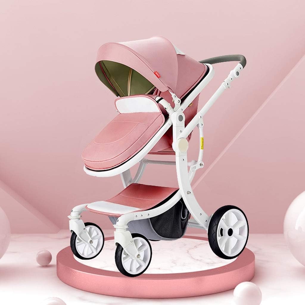 YRSTC Baby Stroller, Jogging Pram, Travel System Infant Carriage， Stroller Compact Convertible Luxury Strollers (Color : Green)