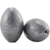 Dr.Fish Egg Sinkers Fishing Weight Fresh Saltwater 1/8oz-10oz | Inline Oval Egg Lead Sinkers for Freshwater Catfishing Rig Bass Fishing, Saltwater Snapper Grouper Bottom Rigs