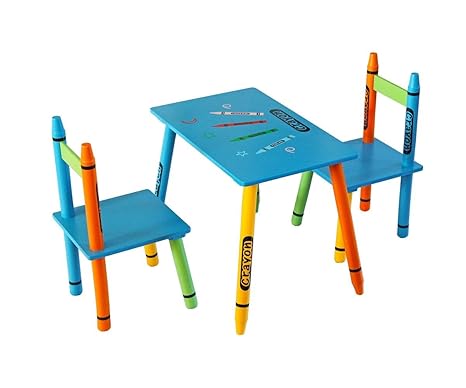 Kiddi Style Childrens Wooden Table And Chair Set Blue