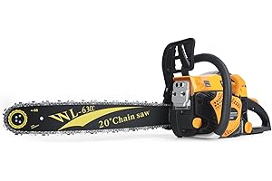 New 63cc Gas Powered Chainsaw, 20-Inch Gasoline Powered Chain Saws with Tool Kit, 3.94 HP 2 Cycle Petrol Chainsaw Handheld Co