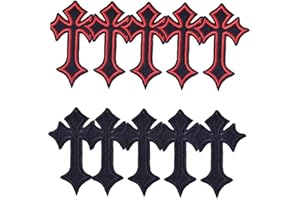 Red Black Cross Patch 10Pcs Embroidered Applique Iron On Clothes Embroidered Clothes Nice and Deft