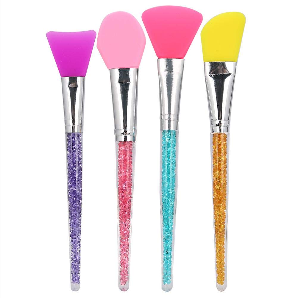 Ergonomic Silicone Face Brush Set – 4-Piece Gentle Facial Mud & Clay Applicator Kit with Non-Slip Handle, Hygienic Easy- Design