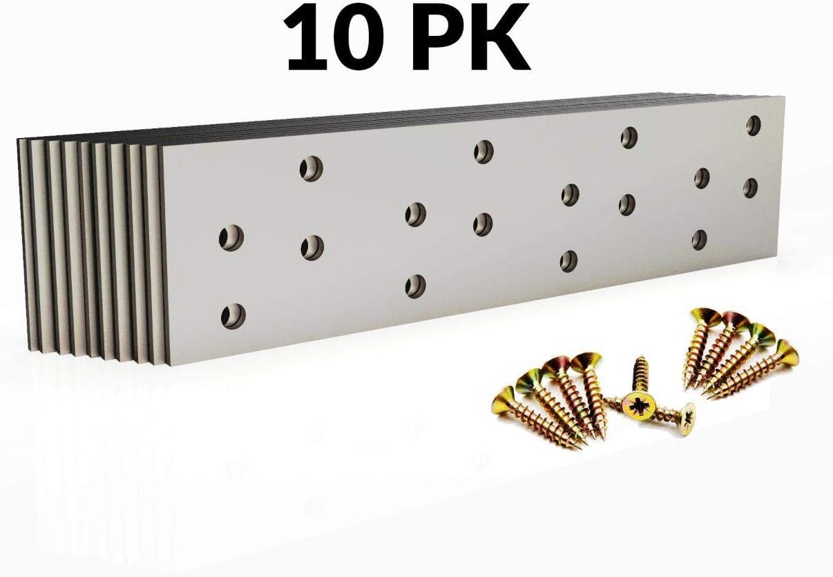 10 PK Galvanised Steel Timber Joining Plate with Wood Screws 160x40x2.0mm, Silver - Image 3