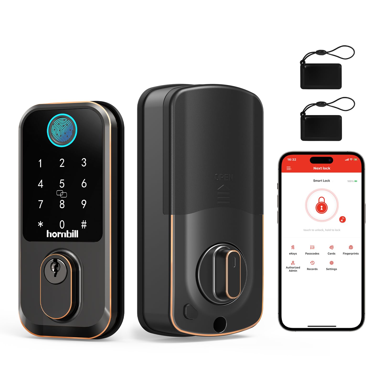 Photo 1 of Smart Keypad WiFi Door Locks: Smart Door Locks for Front Door, Hornbill Keyless Entry Door Lock Works with Alexa, Smart Keyless Entry Unlock, Auto-Lock/Voice Control for New House, Oil Rubbed Bronze