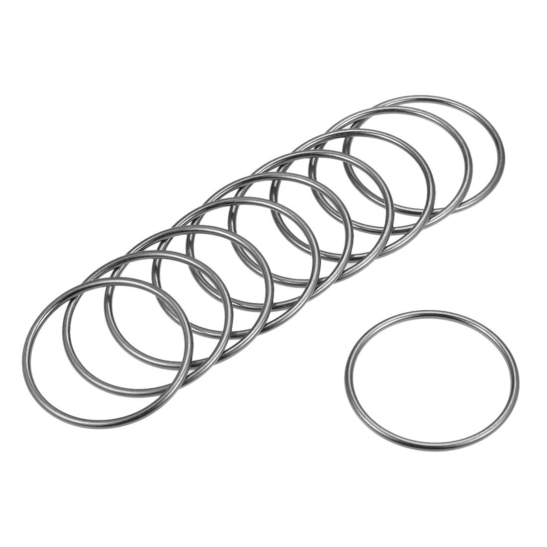 sourcing map O Ring Buckle 50mm(2") ID 3mm Thickness Zinc Alloy O-Rings for Hardware Bags Belts Craft DIY Accessories, Black 10pcs