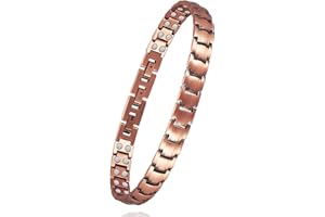 EnerMagiX Copper Anklet Bracelet for Women, 99% Pure Copper Adjustable Double Row Magnets Anklet, Copper Jewelry Gift (0001W)