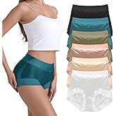 Tuvuye Silk Panties Pack Satin UnderWear for Women, High Waist Cheeky Silky Smooth Ice Bikini Panties Standard & Plus Size