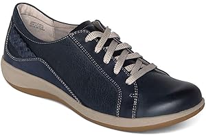 Aetrex Dana Women's Orthopedic Lace-Up Oxford Shoes – Leather Sneakers with Arch Support, Lightweight Casual Comfort Walking Shoes