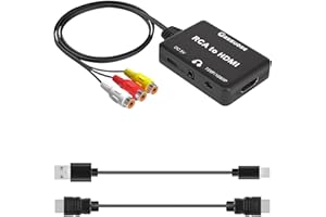 Oassuose AV to HDMI Converter,RCA to HDMI Adapter,Support 1080P Compatible with Wii,N64,PS,Xbox,VHS,VCR, Blue-Ray DVD Players