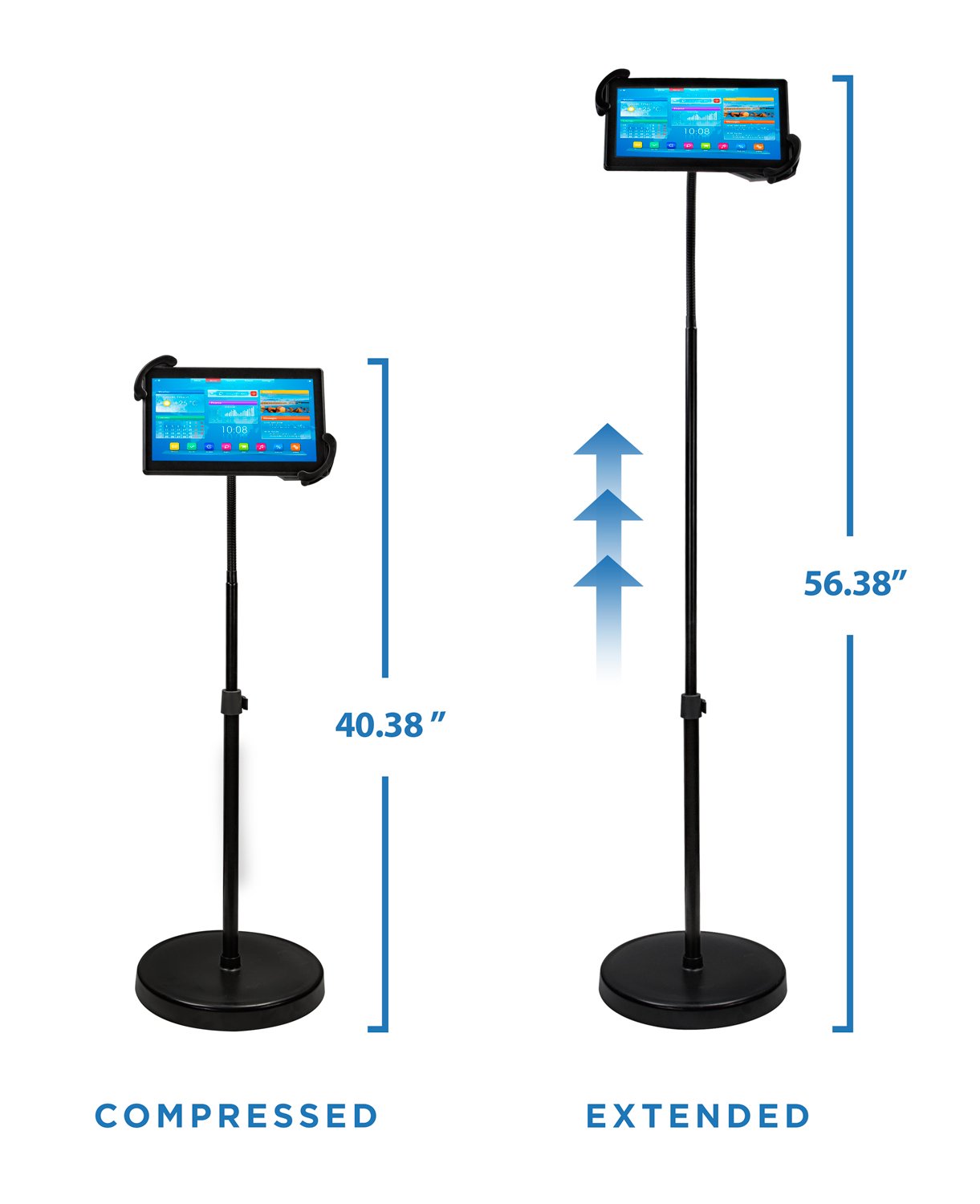 Mountit! Universal Tablet Floor Stand with Locking Clamp Adjustable