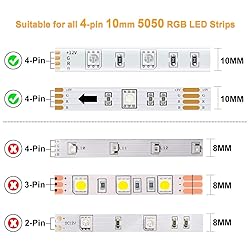 LightingWill 10Pack L Shap 4-Pin RGB LED Light