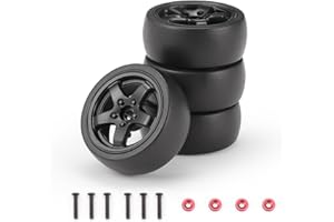 HAIBOXING RC Drift Car Spare Parts,1/18 Remote Control replacement Drift Wheels Complete(Front/Rear) 4pcs with Wheel Rings Apply to 2196 & 2197(29012)