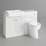iBathUK Premium Gloss White Vanity Unit & Back to Wall Toilet Set view 3