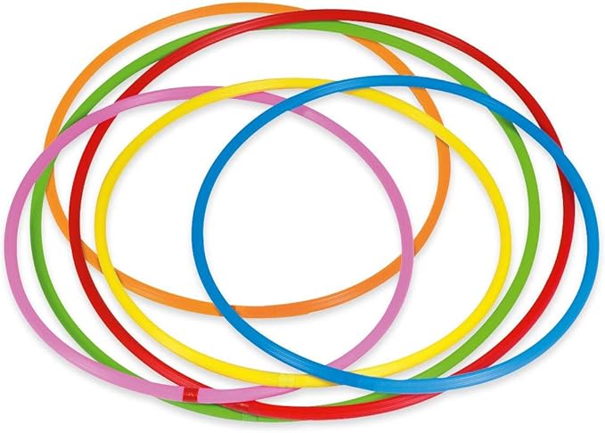 Betzold HulaHoop Reifen RegenbogenSet, 6 Stück Hula