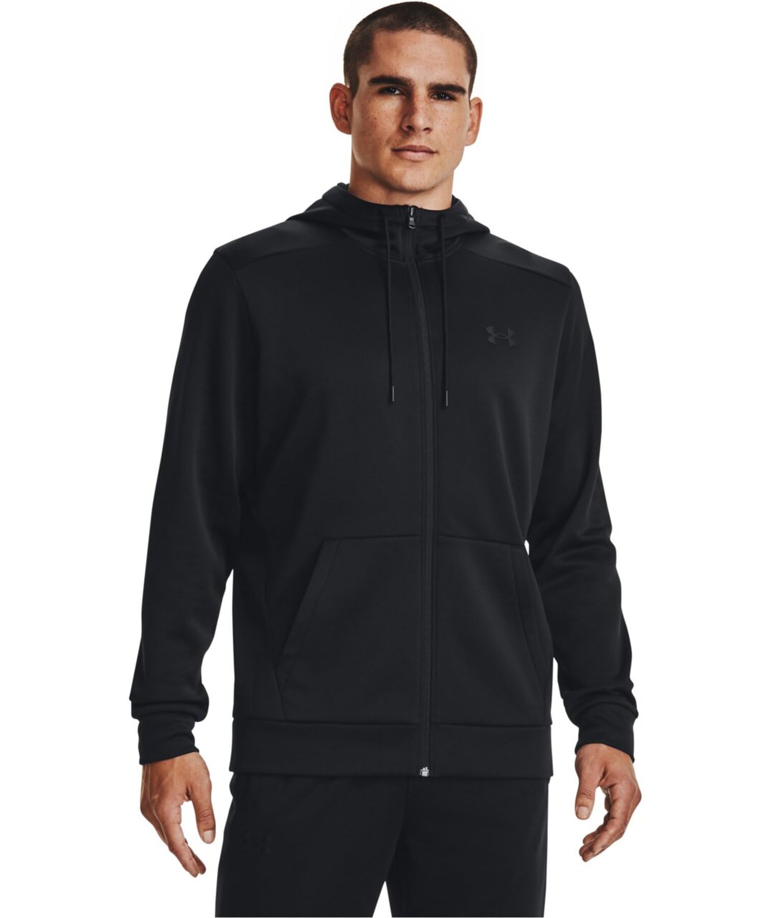 Under Armour Men’s ArmourFleece Full Zip Hoodie, (001) Black / / Black, 3X-Large