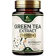 Green Tea Extract Supplement Pills 1000mg - 98% Standardized EGCG with Polyphenols - 3X Strength for Natural Energy - Supports Heart and Antioxidant Health - Nature's Gentle Caffeine - 60 Capsules