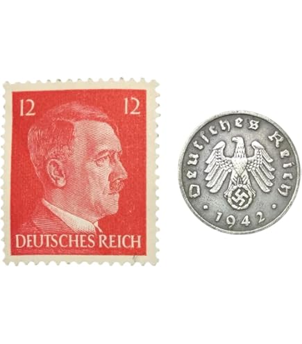 1943’s★ドイツ国防軍陸軍★パンタータンク Necklace★RZM刻印 THOUSAND YEAR REICH Necklace - Gold Brass Reichspfennig Coin - WW2