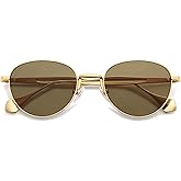 VANLINKER Small Polarized Sunglasses for Women Men Retro Round Metal Frame Classic Hippie Circle Shades VL9880