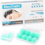 Reusable Silicone Ear Plugs, Waterproof Noise Cancelling Ear Plugs for Sleeping, Shooting, Airplanes, Concerts, Mowing, 22dB