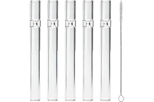 starfa lab 5 Pcs Borosilicate Glass Tube 4 Inch Thick Glass Blowing Tubes,2mm Wall Thickness,High Heat Resistance for Blowing,Lab,DIY,and Industrial