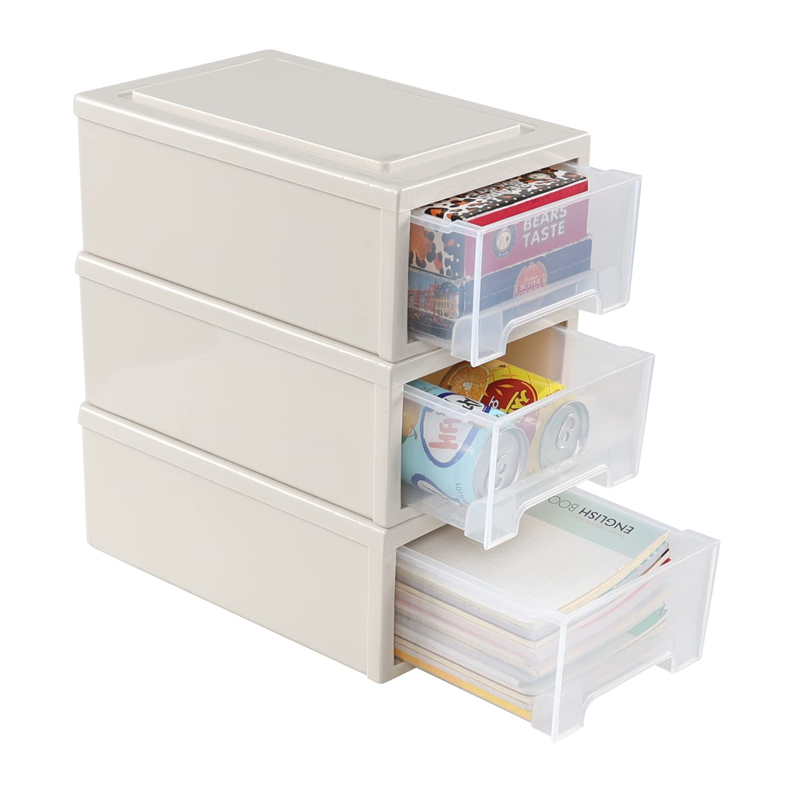 Photo 1 of Readsky 6 Quart Stacking Plastic Storage Drawers, Drawer Unit Plastic, 3 Packs